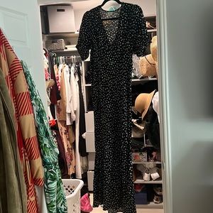 Women's Puff Short Sleeve Shift
Dress - A New Day™ Black Hearts
S